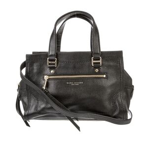 Marc Jacobs Black Leather Satchel with Gold Accents